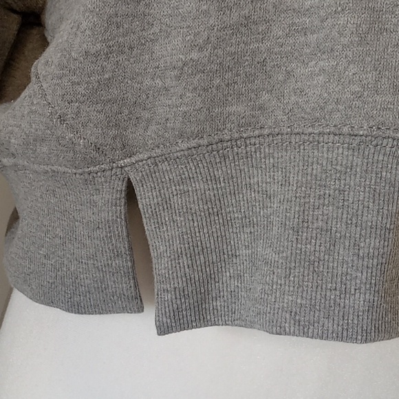 Mono B Slit Show Pullover Crop Hoodie Gray Size S - Picture 3 of 9